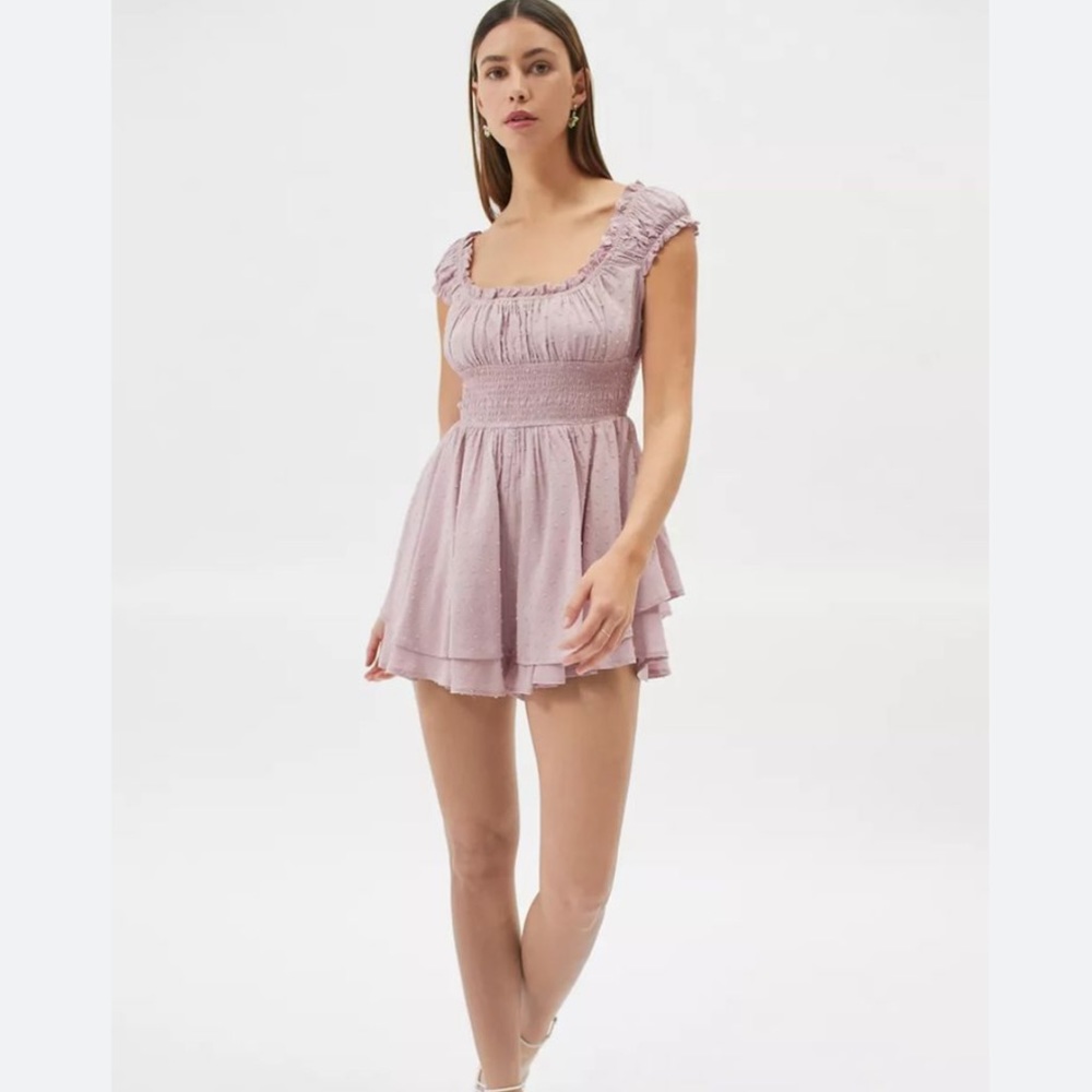 UO Rosie Smocked Tiered Ruffle Romper